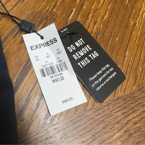 Express Men’s Black Dress pants 40x30 extra slim - Picture 3 of 3